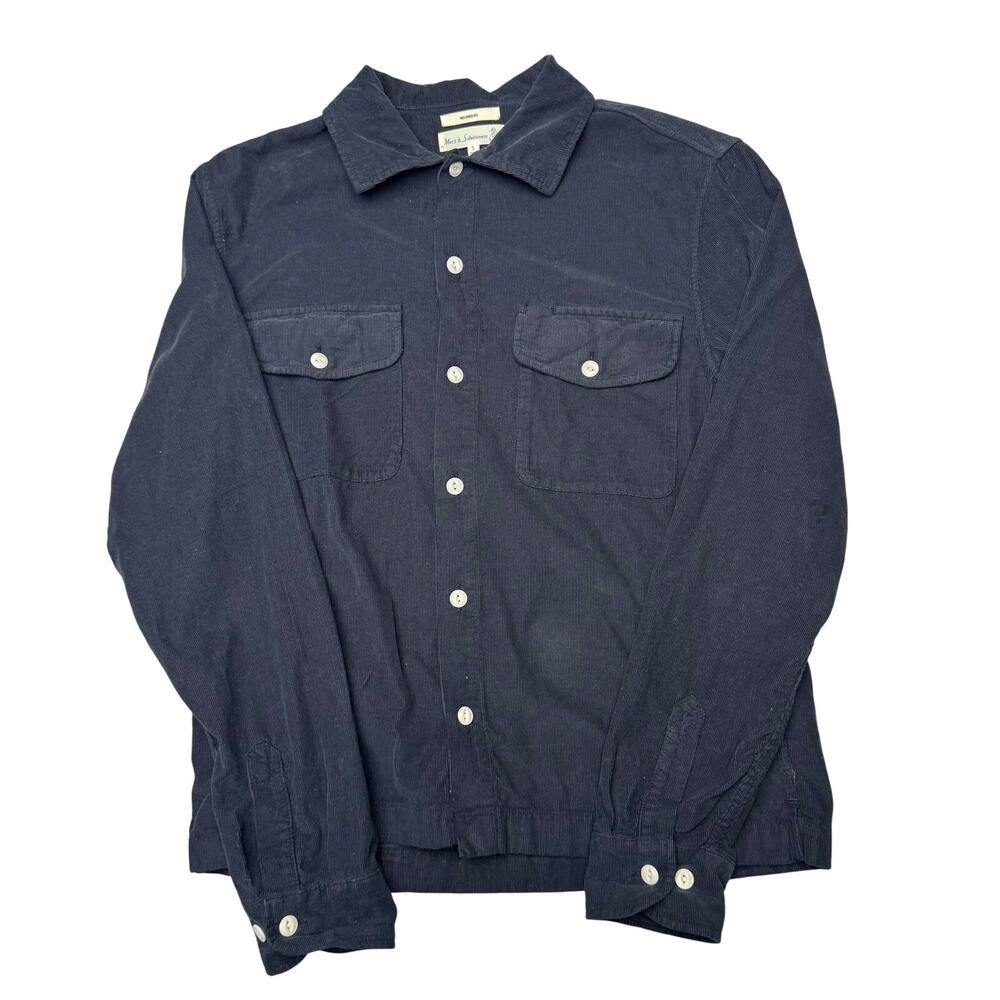 Merz B. Schwanen Organic Cotton Corduroy Shirt Jacket Men S Navy Quiet Luxury